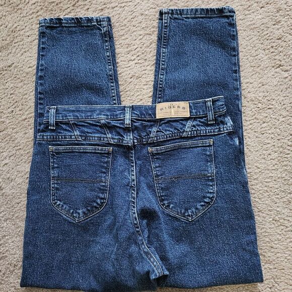 Riders by Lee Women's Mid-Dark Wash Blue Straight Leg Jeans Size 12P LN - Picture 2 of 6